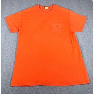 Vintage Duck Head T Shirt Men's XL SS Pocket Tee Crewneck Orange